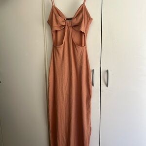Cabo Vibes Rust Cut Out Midi Dress - Tally Weijl - made in Italy - Size S